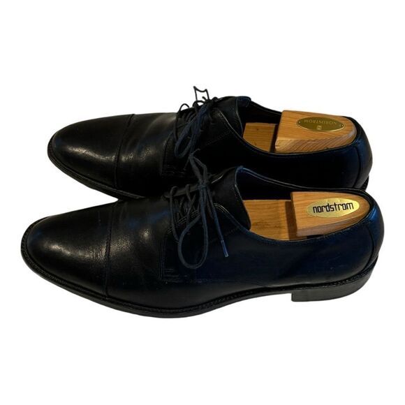 Cole Haan Cap Toe Shoes Black Leather Oxfords 11 M - Picture 2 of 8